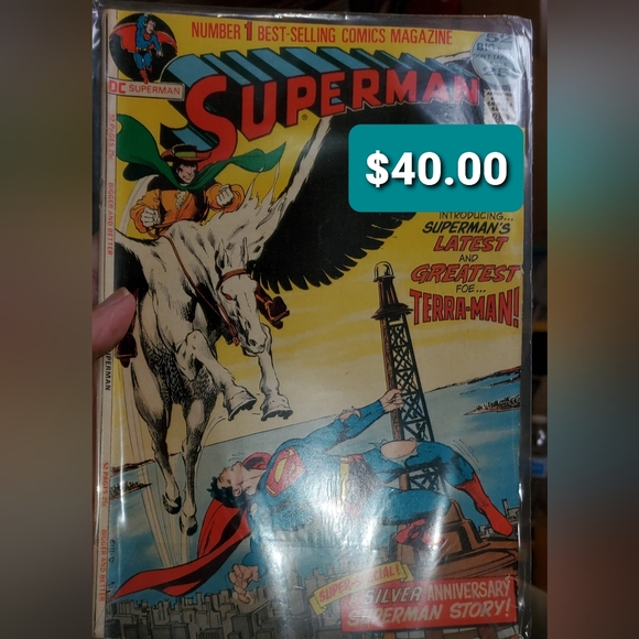 2 DC superman comics/ white pages